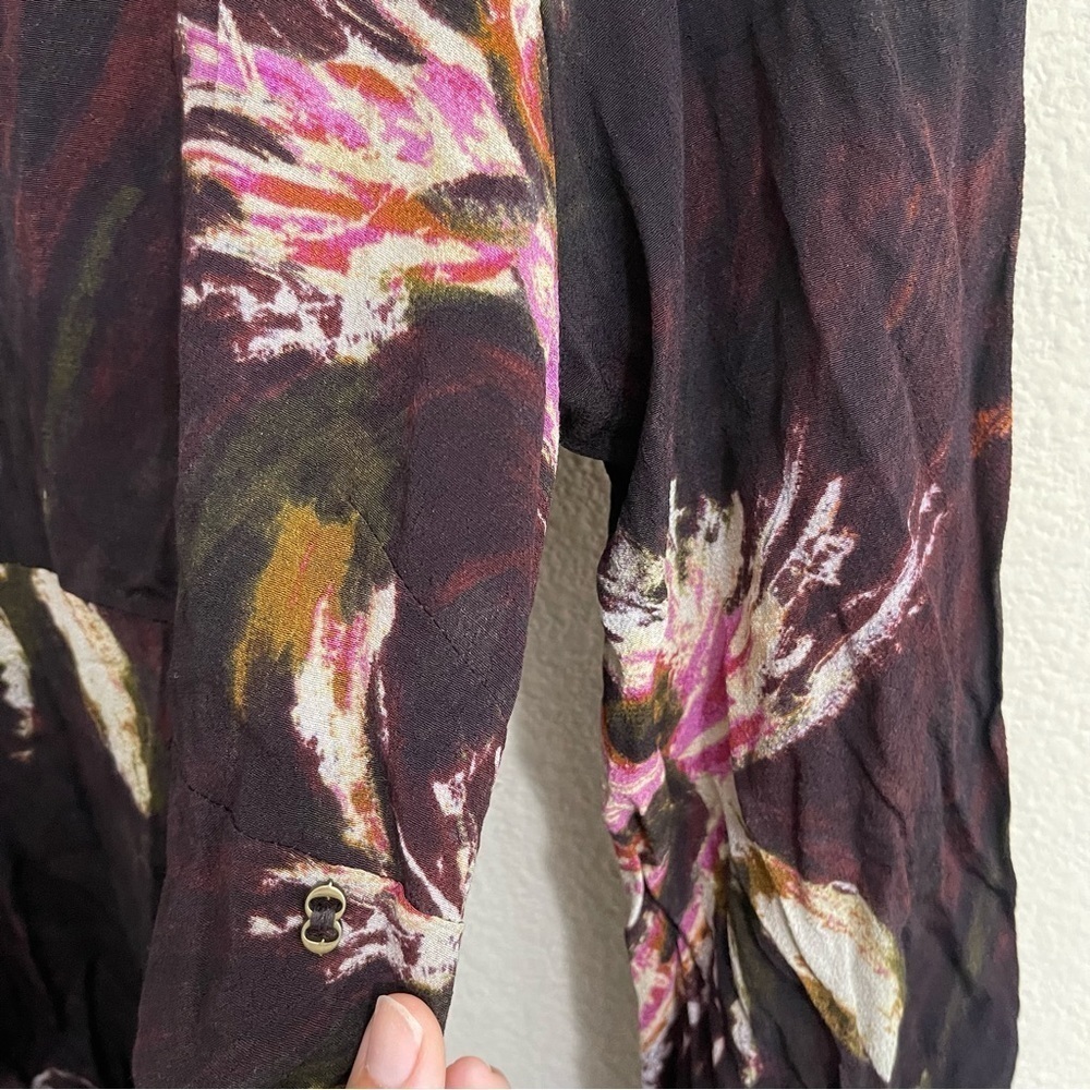 Midi Dress in Deep Plum Floral - Picture 9 of 15